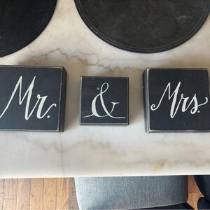 Black and White Mr. & Mrs. Decorative Blocks